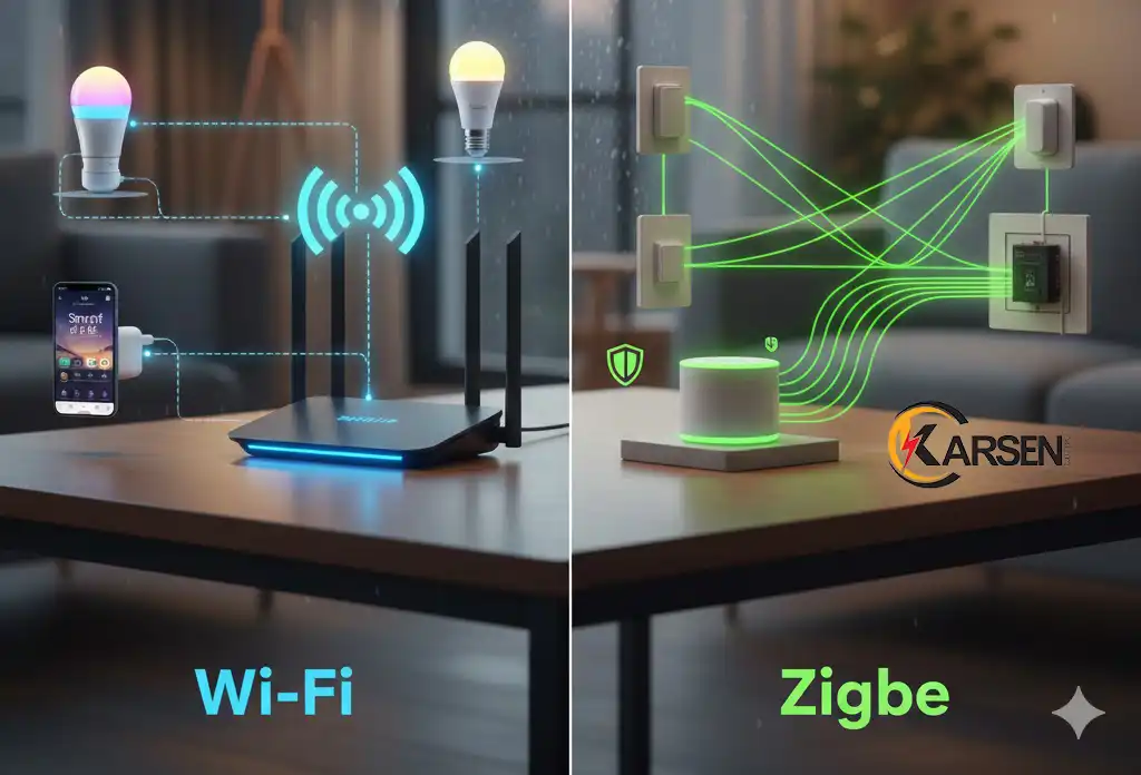 پروتکل‌های وایرلس (Wi-Fi و Zigbee)، الکتروکارسن