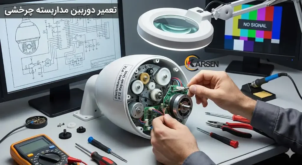تعمیر دوربین مداربسته چرخشی؛ عیب‌یابی تخصصی و راهکارهای احیای اسپید دام، الکتروکارسن